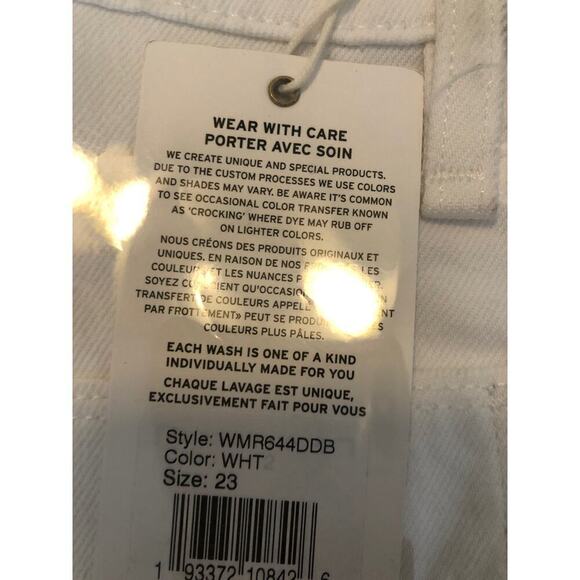 Hudson Gemma Shorts High Waist Cut Off Raw Hem Jean Denim White NWT Size 23 - Picture 8 of 9